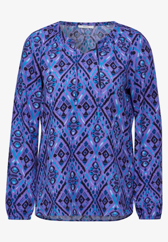 Multicolor Print Blouse - Wild Lilac