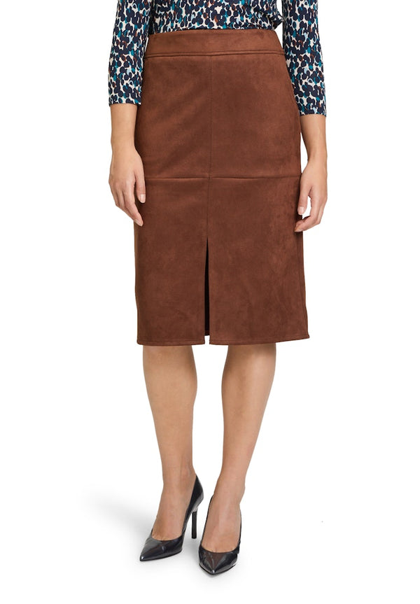 Faux Leather Skirt - Brandy