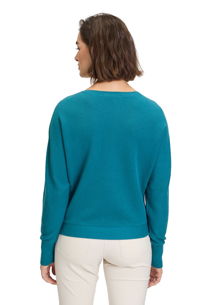 Tie Hem Round Neck Jumper - Colonial Blue