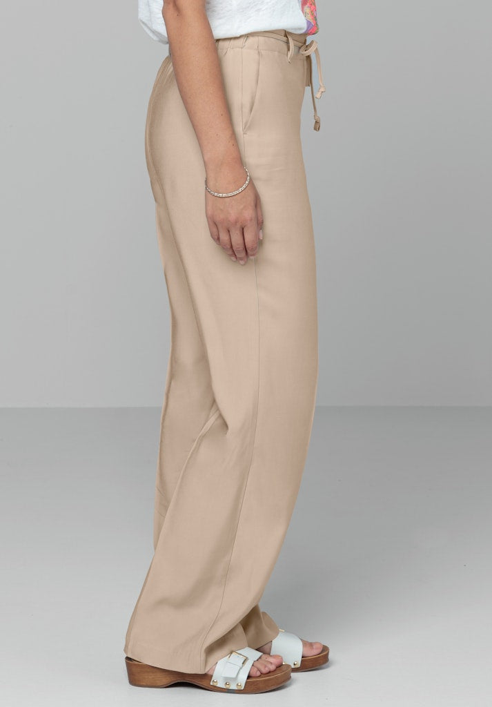 Natural Touch Wide Leg Trousers - Cookie