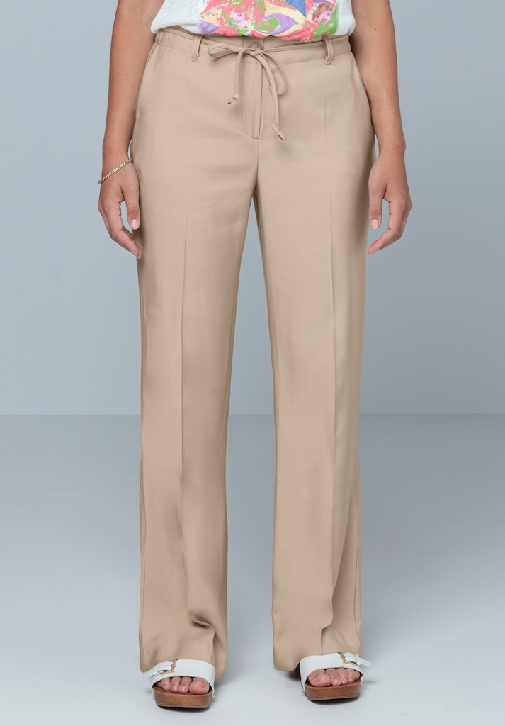 Natural Touch Wide Leg Trousers - Cookie