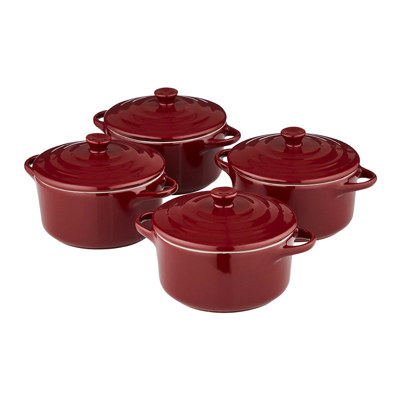 Foundry Set of 4 Mini 10cm Casseroles - Red