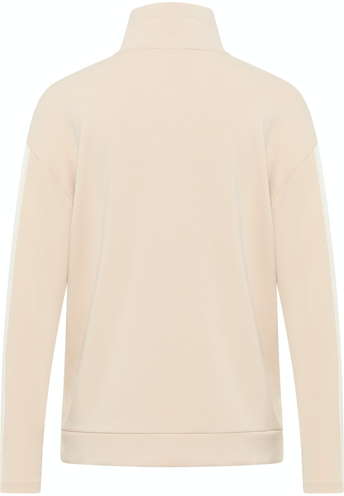 High Neck Zip Sweatshirt - Sand