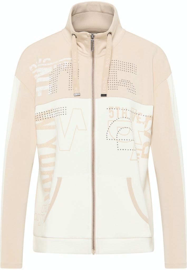 High Neck Zip Sweatshirt - Sand