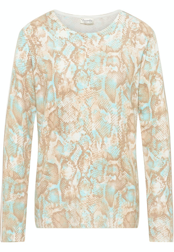 Round Neck Print Jumper - Beach