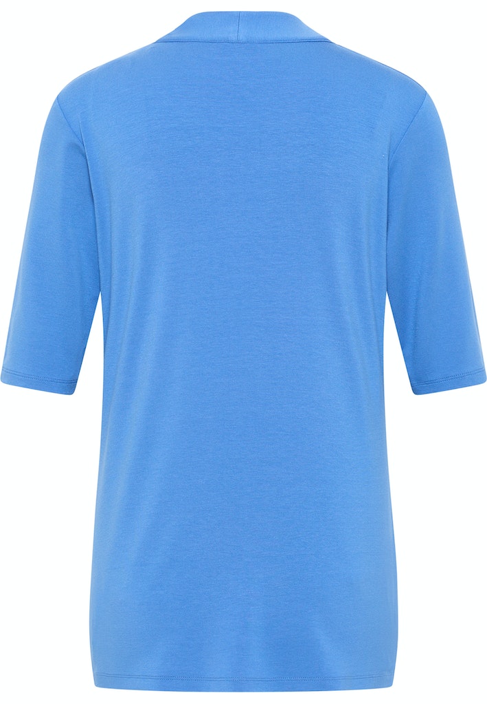 V Neck Plain T-Shirt - Azur