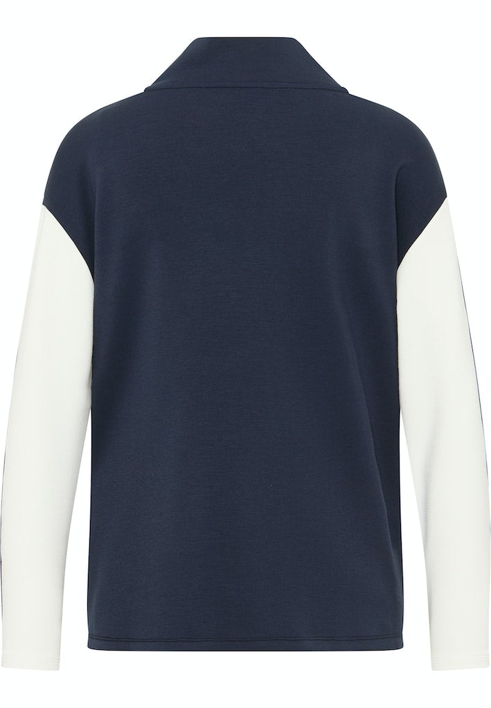 Drawstring Neck Sweatshirt - Navy