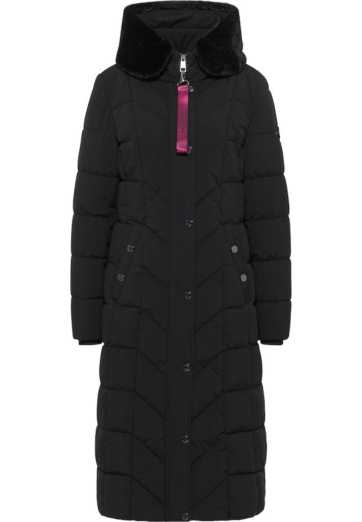 Long Hooded Jacket - Black