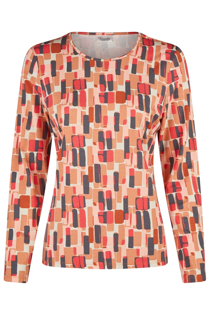 MULTI PRINT TOP - Coral