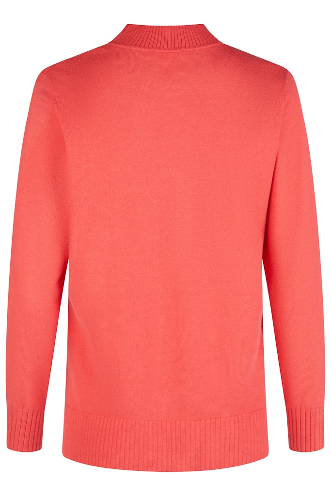 Plain TurtleNeck Jumper - Coral