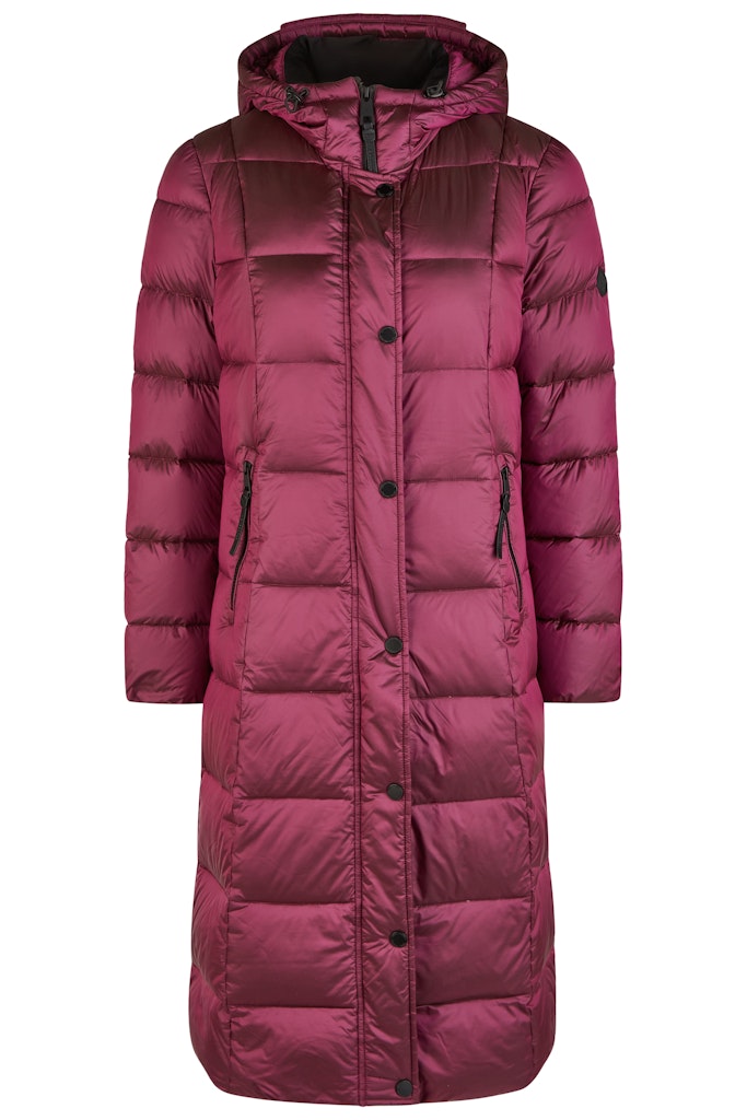 Hooded Down Coat - Wild Berry