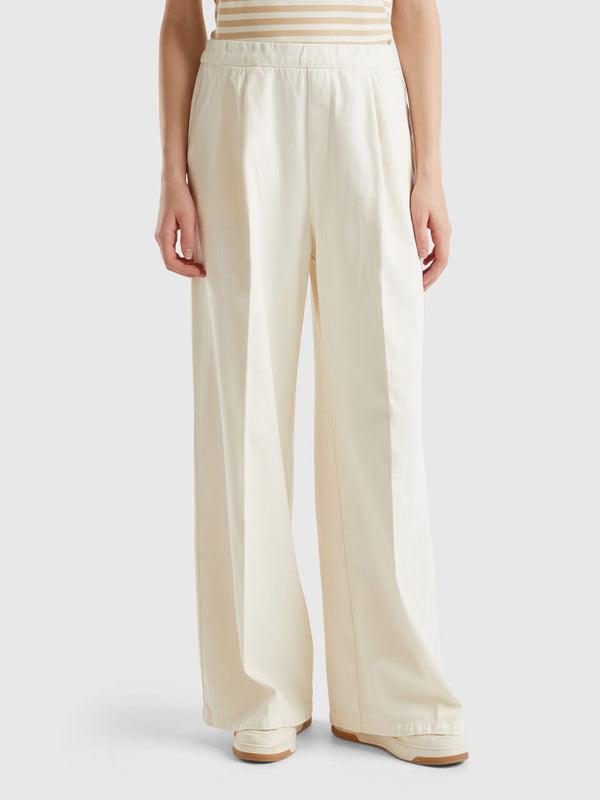 Core Elastic Waist Trouser - Cream