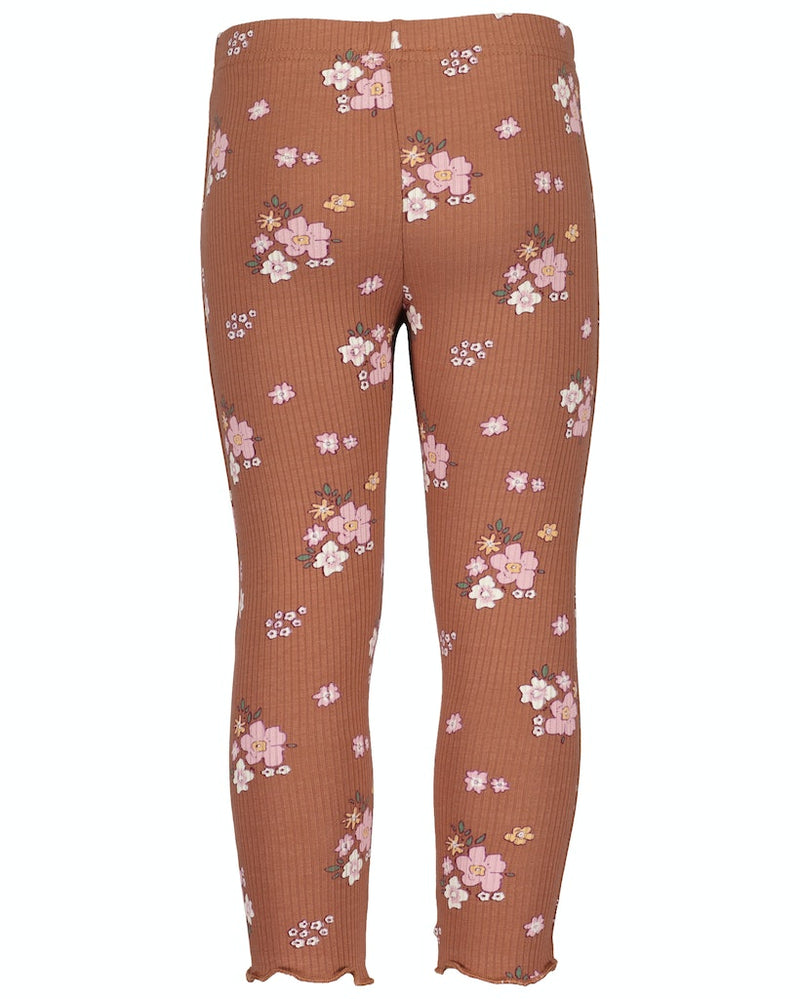 Flower Print Leggings - Copper