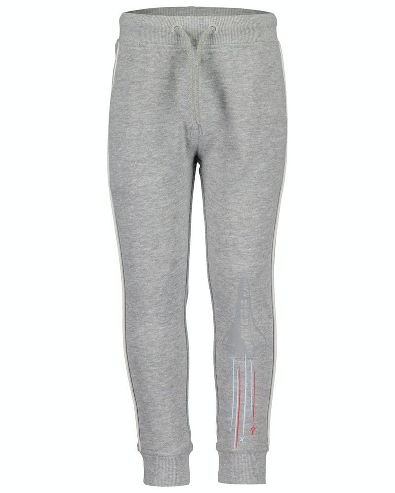 1 Leg Print Joggers - Mid Grey