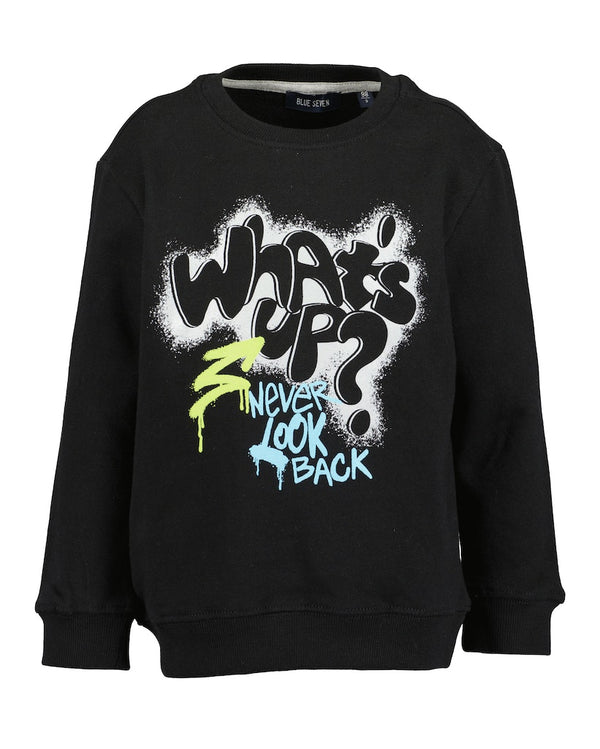 Front Print Sweatshirt - Black