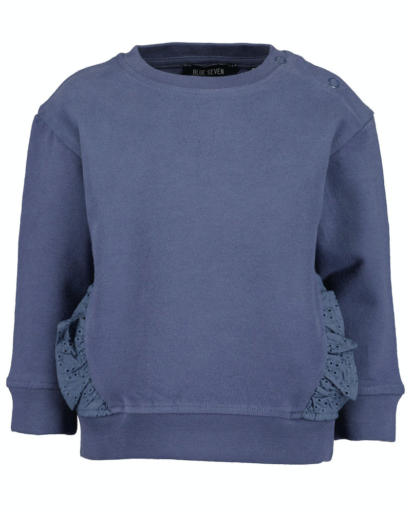 Round Neck Sweatshirt - Jeansblue