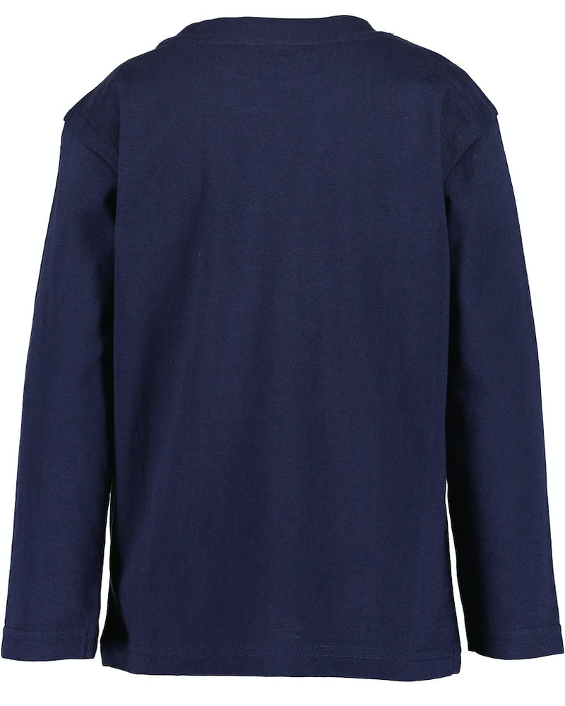 Print Long Sleeve T-Shirt - Night Blue