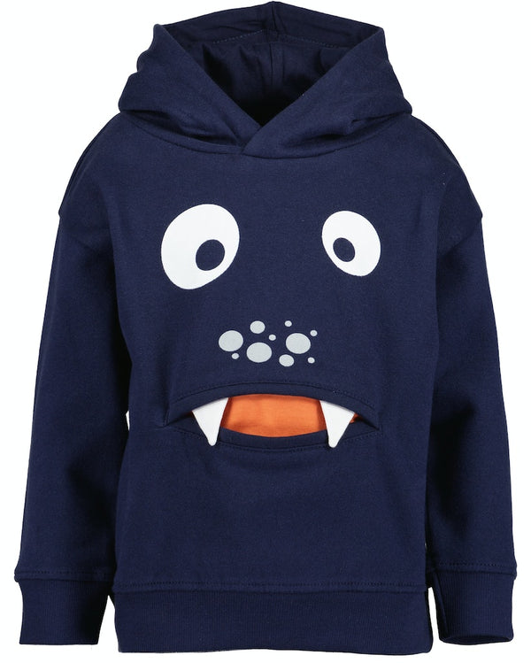 Teeth Applique Hoodie - Night Blue