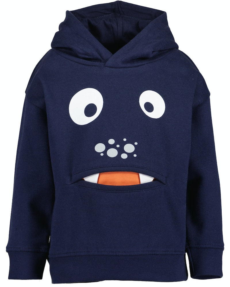 Teeth Applique Hoodie - Night Blue