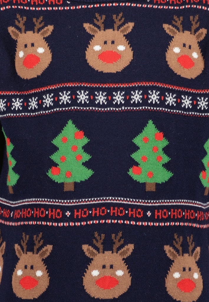 Xmas Print Jumper - Night Blue