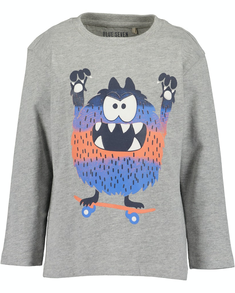 Print Long Sleeve T-Shirt - Mid Grey