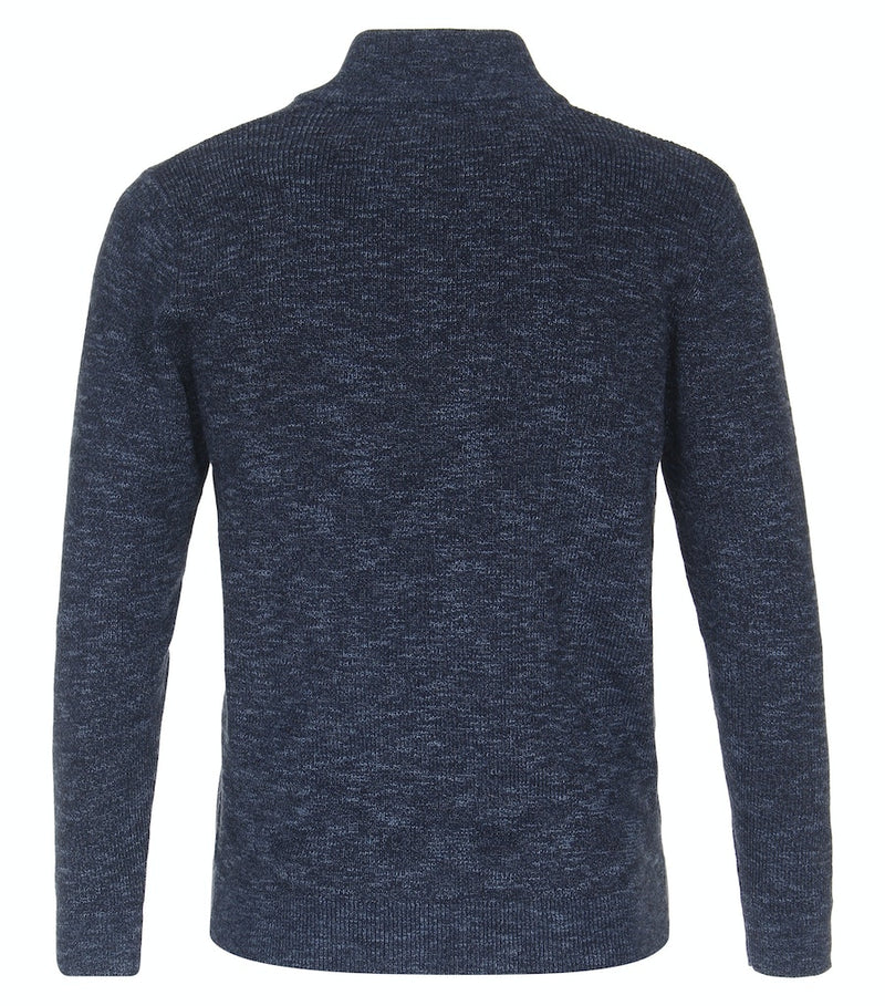 Plain Troyer Zip Jumper - Blue