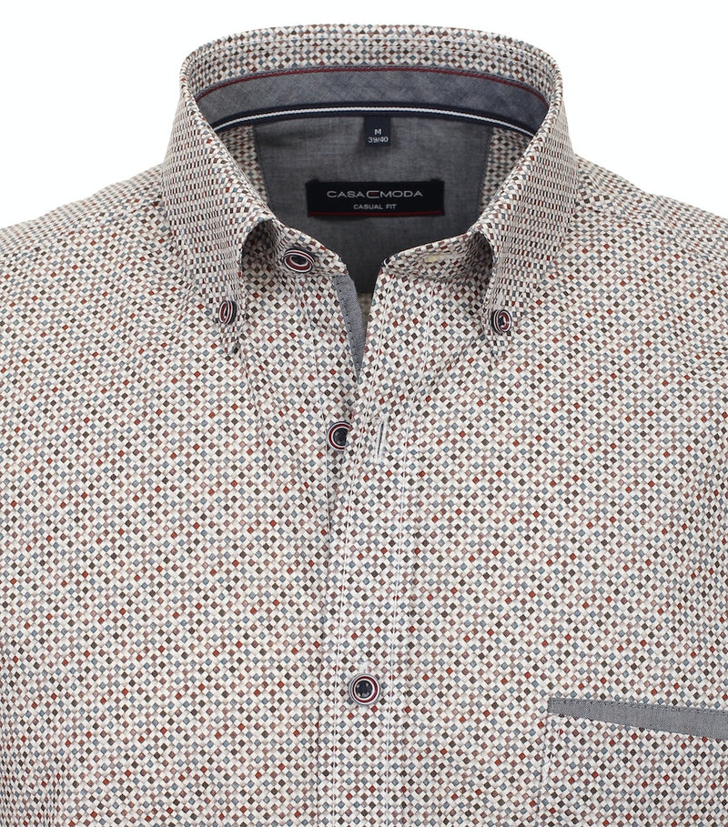 Print Casual Fit Shirt - Red