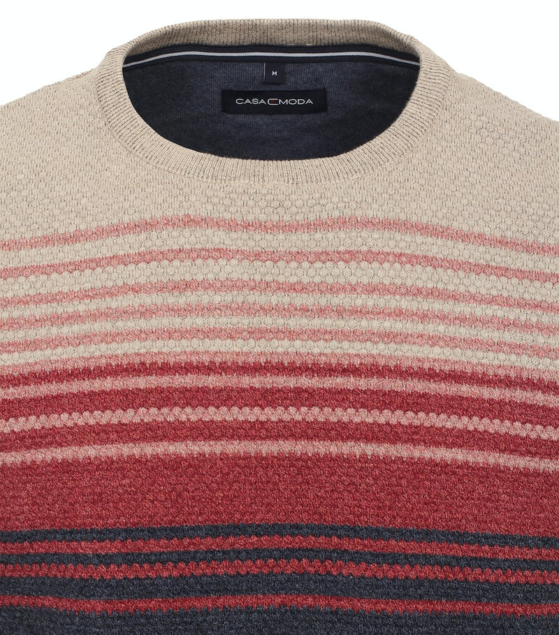 Patterned Round Neck Jumper - Roan Rouge