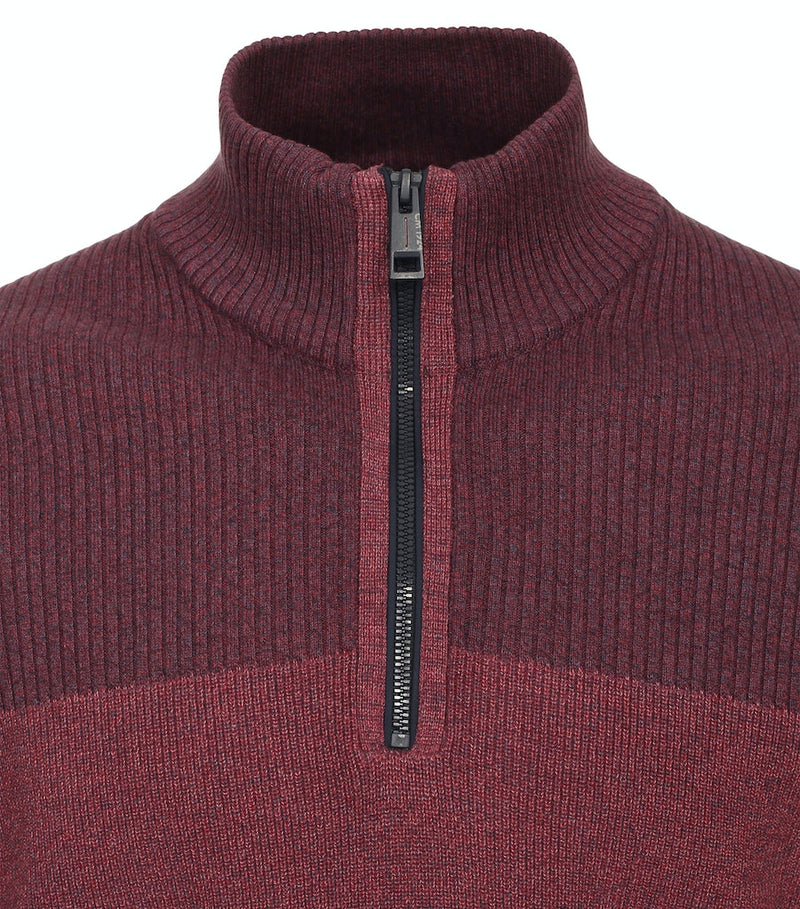 Plain Troyer Zip Jumper - Roan Rouge