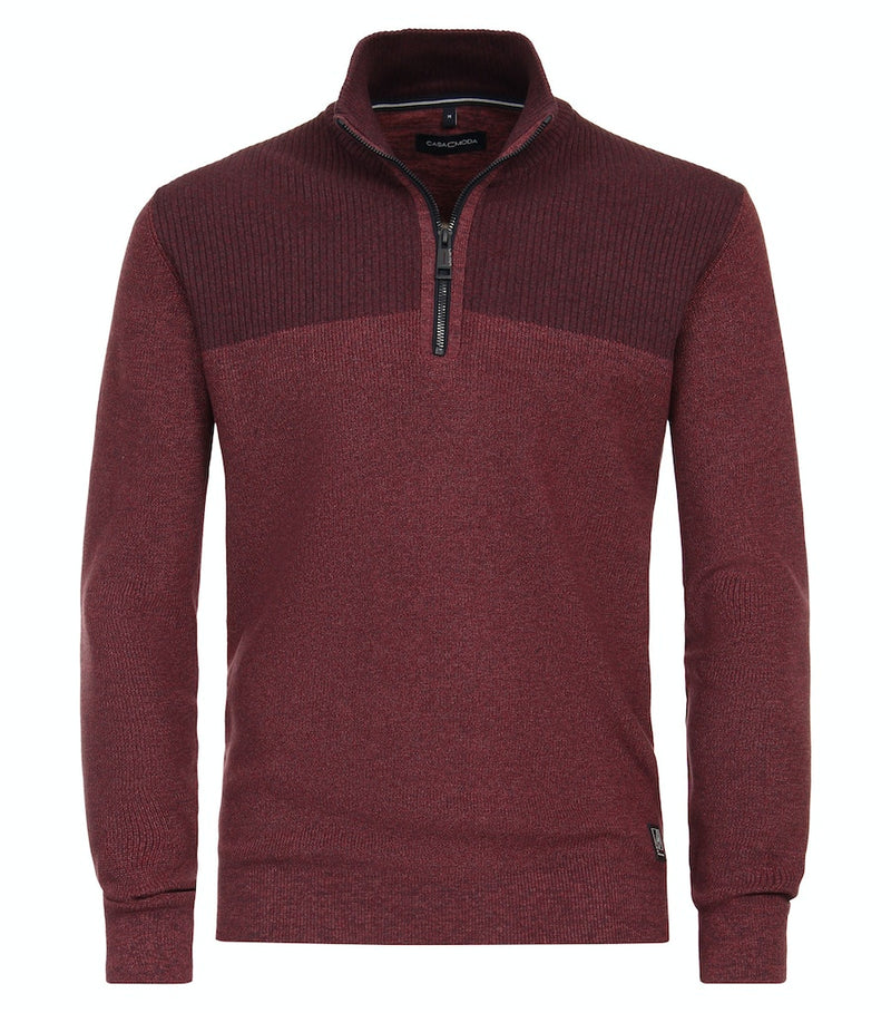 Plain Troyer Zip Jumper - Roan Rouge