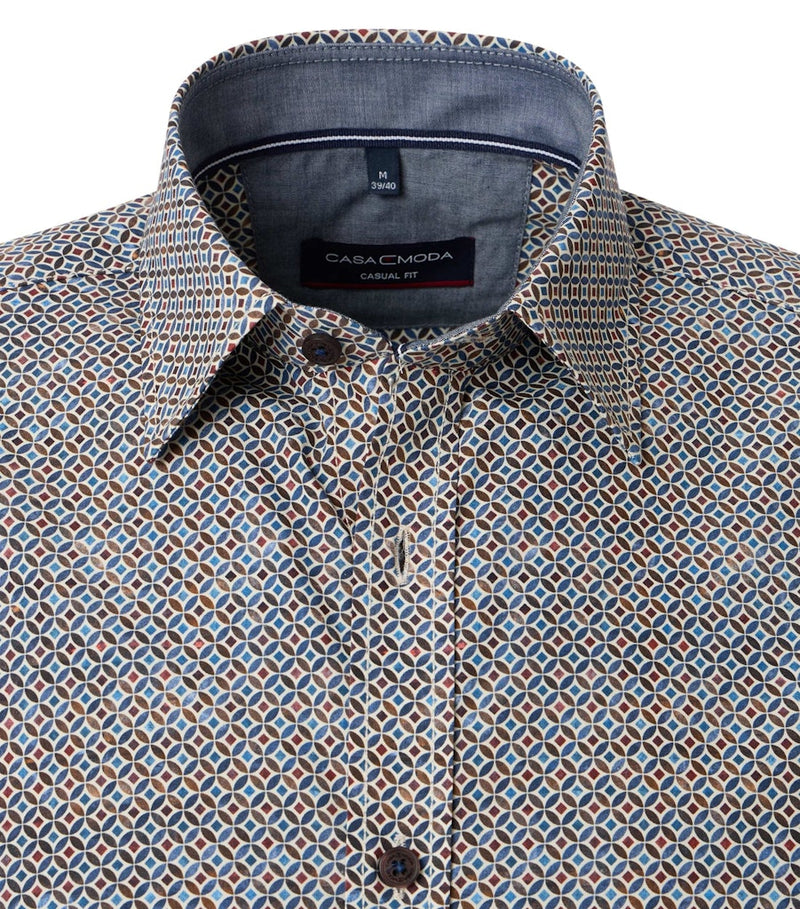 Casual Fit Print Shirt - Brown