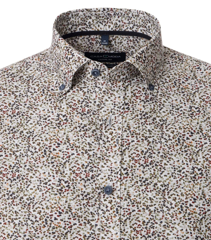 Casual Fit Print Shirt - Brown