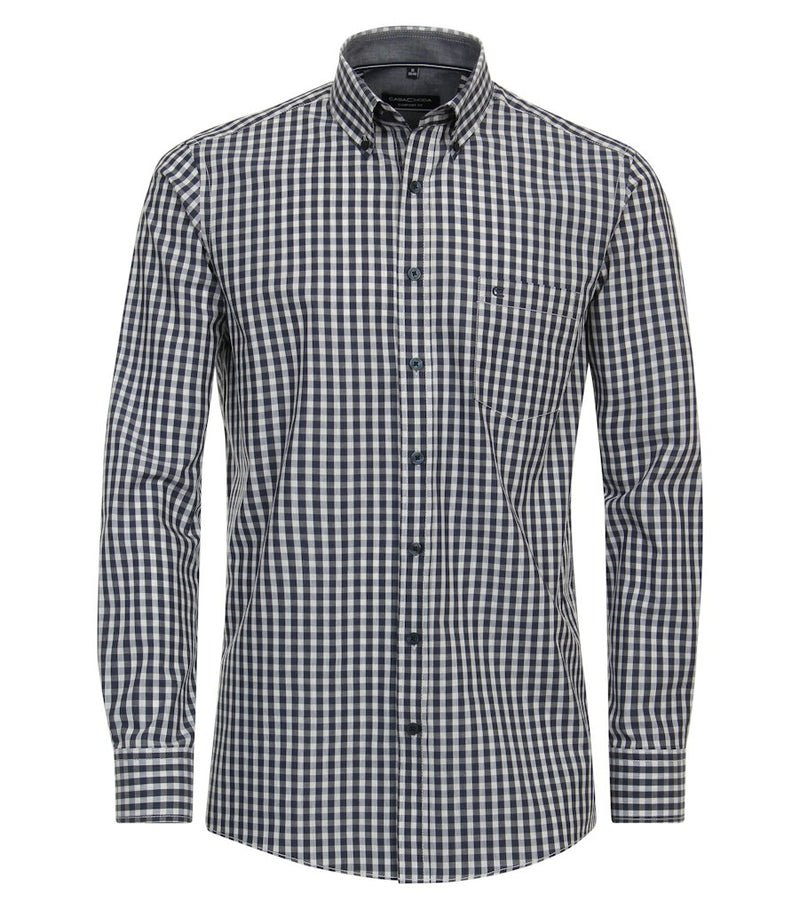 Check Comfort Fit Shirt - Light Blue