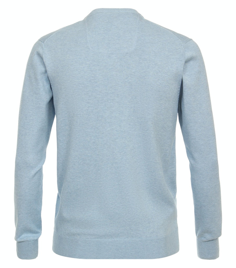 Plain V Neck Jumper - Ashley Blue