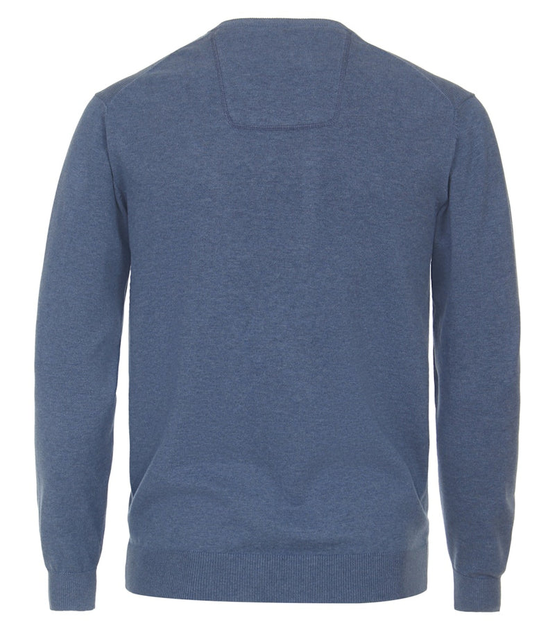 Plain V Neck Jumper - Moonlight Blue