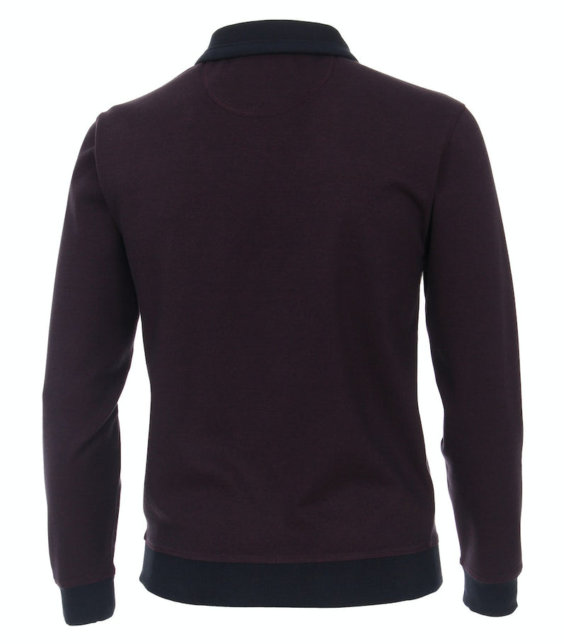 Contrast Collar 1/2 Zip Jumper - Bordeaux