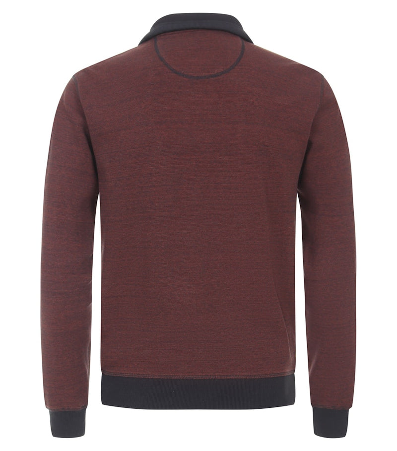 Contrast Collar 1/4 Zip Jumper - Fired Brick