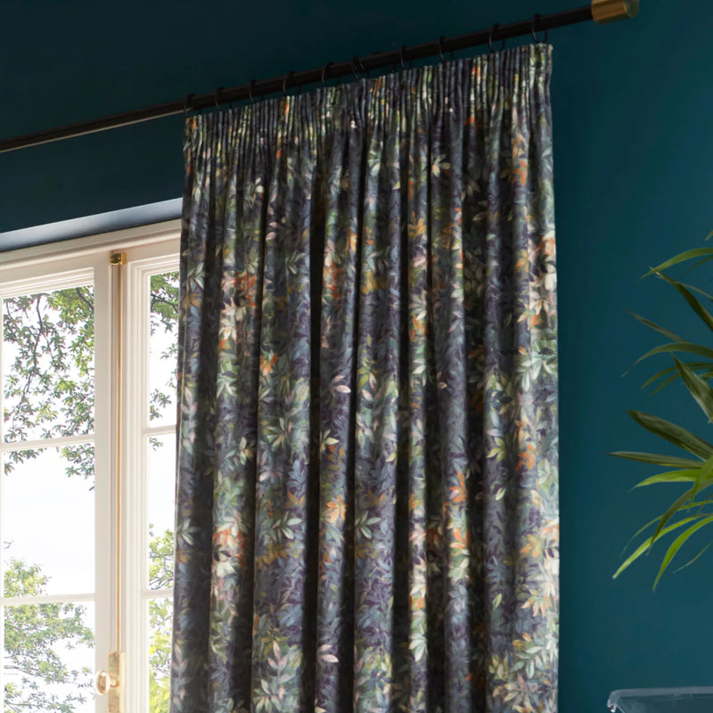 Congo Pencil Pleat Readymade Curtains - Forest