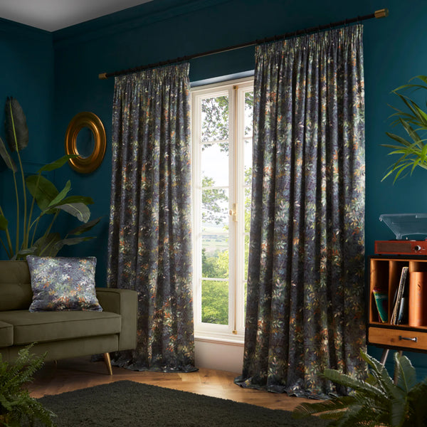 Congo Pencil Pleat Readymade Curtains - Forest