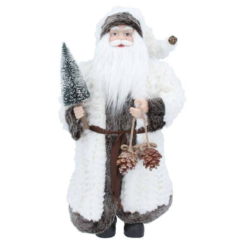 Plush White Green Santa