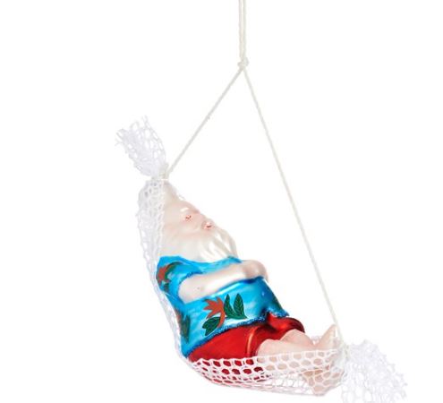 Santa in a Hammock Shaped Bauble