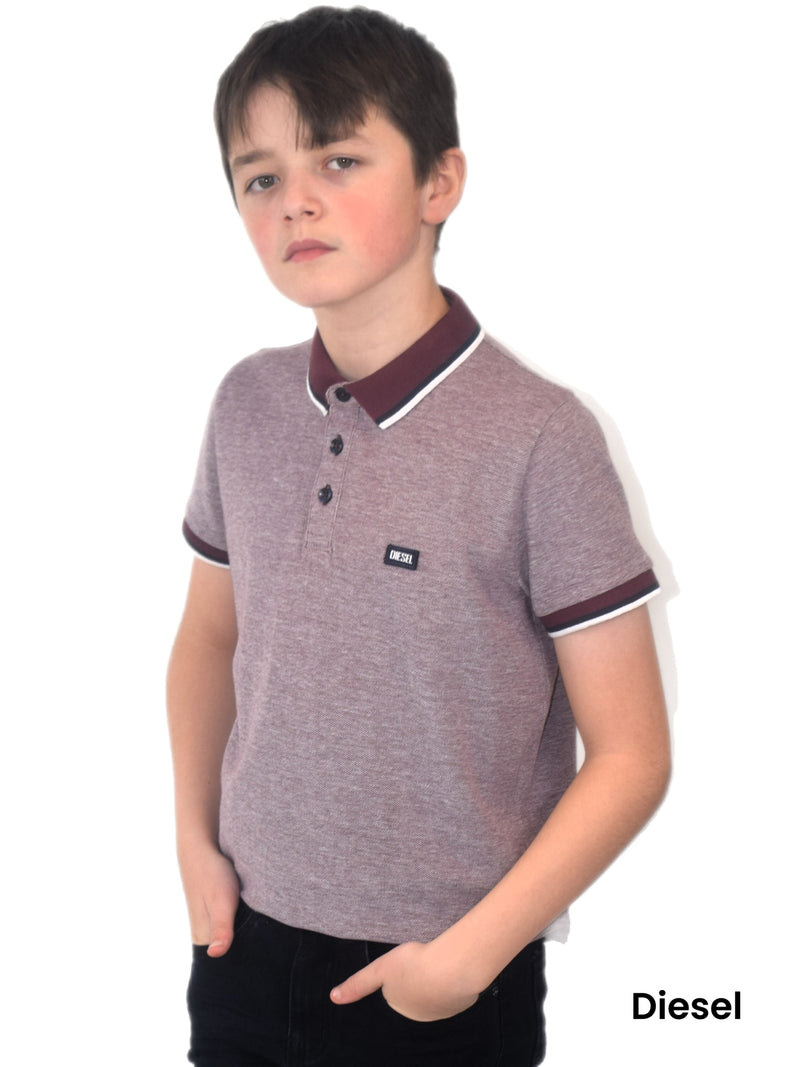 Macy Birdseye Polo - Burgundy