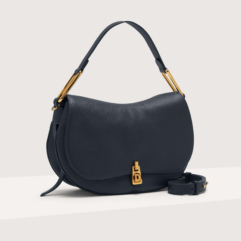 Leather Handbag - Midnight Blue