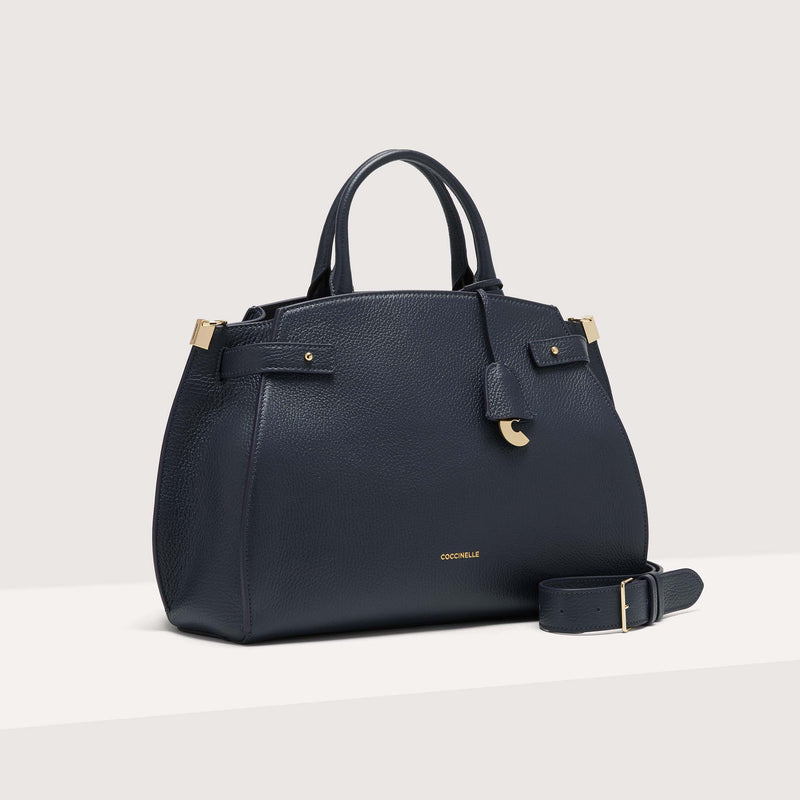 Leather Handbag - Midnight Blue