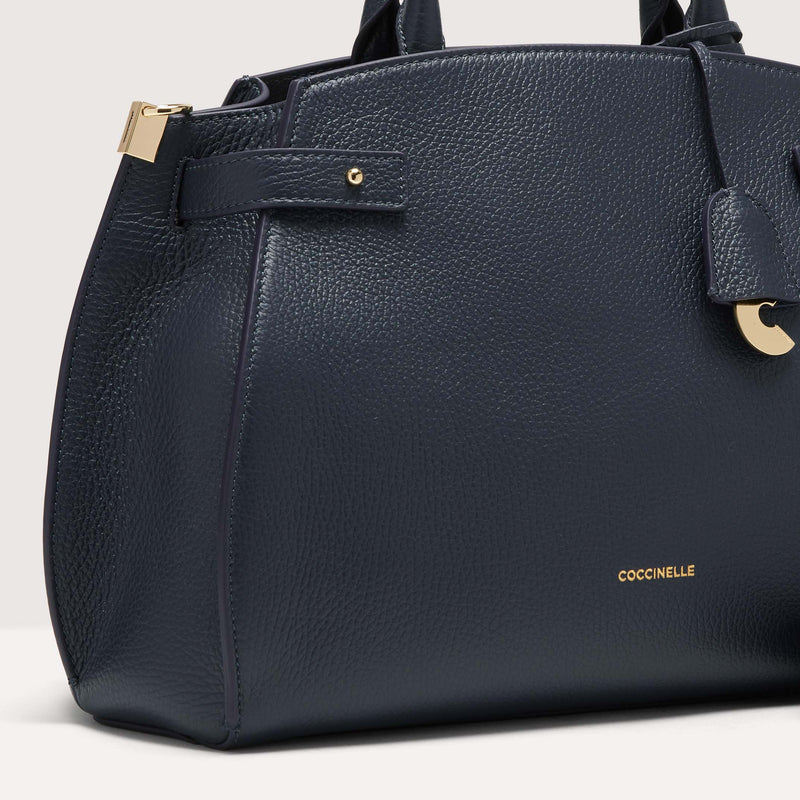 Leather Handbag - Midnight Blue