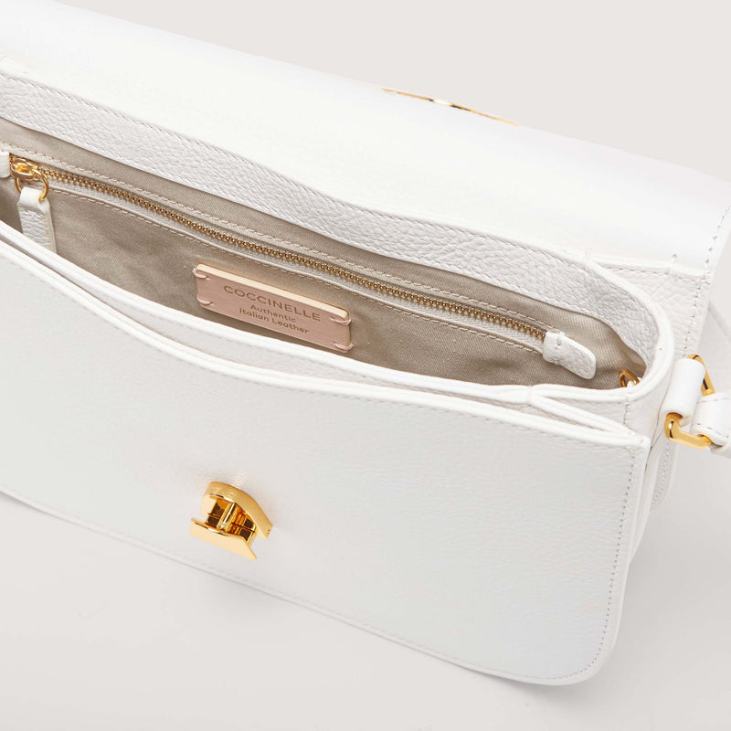 Leather Handbag - Brillante White