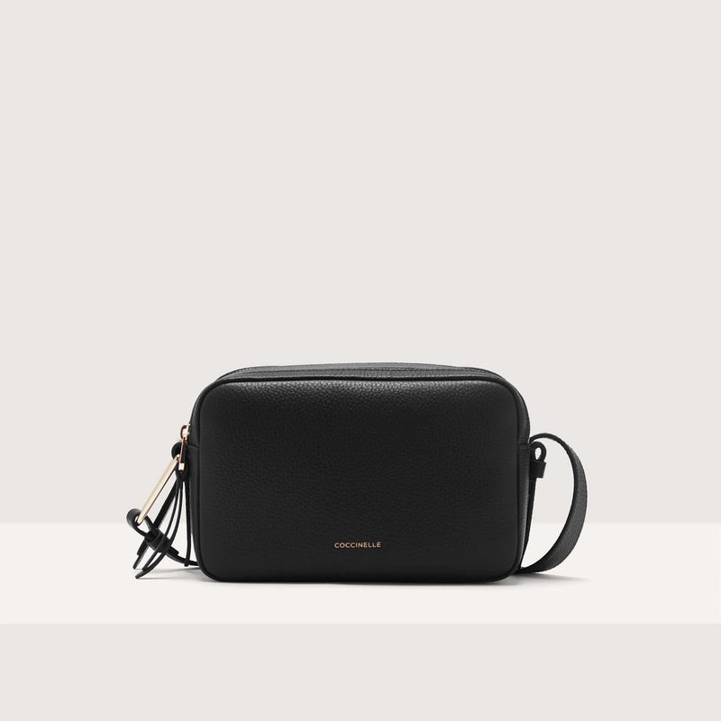 Grained Leather Handbag - Black