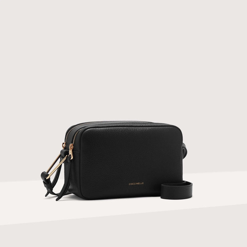 Grained Leather Handbag - Black