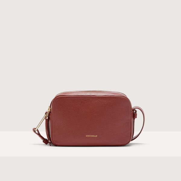 Grained Leather Handbag - Brandy