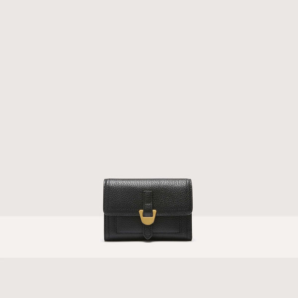 Grained Leather Purse - Black